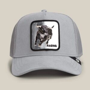 Goorin Bros MICROSUEDE SILVER BULL “RAGING”  Trucker Hat Snapback Cap NWT